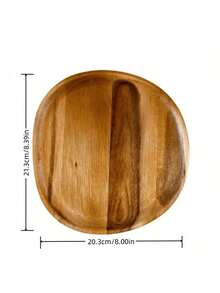 1 Peça Bandeja de Madeira Maciça Irregular, Prato de Armazenamento de Cozinha para Chá, Café, Potes de Açúcar, Doces, Bandeja Decorativa de Ramadã para Casa, Restaurante, Decoração de Mesa, Presente Perfeito para Casamento, Halloween, Natal, Páscoa, Festas de Aniversário - Castanho - Visão 11