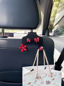 1PC Strawberry Flower Puppy Butterfly Resin Decor Car Seat Multi-Function Storage Hook Back Seat Phone Holder - Multicolor - View 3