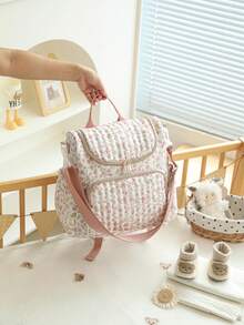 1 pieza Bolso de pañales multifuncional de gran capacidad con estampado floral ditsy, se puede colgar en el cochecito - Multicolor - Ver 20