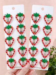 8/16/Pcs/Set Cute Strawberry Hair Clips, Sweet Hair Accessories - Suitable For Girls And Women, Applicable For Daily, Vacation, Date, Party, Back To School Season - Multicolor - View 2