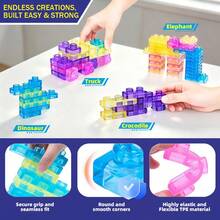 40 buah Balok Lunak Sensorik, Mainan Susun Elastis Lembut Montessori, Puzzle Edukasi Dini yang Dapat Diremas dan Diregangkan, Hadiah Kreatif untuk Anak Laki-laki dan Perempuan - MultiWarna - View 1