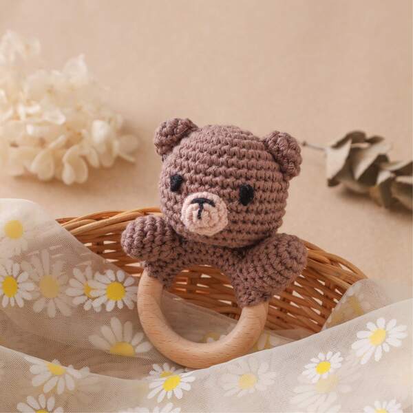 1pc Handmade Woven Baby Shower Gift, Built-In Bell, 3D Cute Design, Rich Details, Attracts Baby's Attention, Exercises Baby's Hearing And Perception, Helps Hand Coordination, New Mom Gift, Christmas, Easter, Newborn Memorial Gift