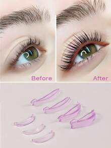 New Arrival! 14pcs/7 Sizes Eyelash Lifting Pads, Self-Adhesive Glue-Free Lash Rods, Reusable With Storage Box, Suitable For Lash Salon And DIY Lash Lift, Upper And Lower Lash Lifting Pads For Lash Perming - Multicolor - View 4