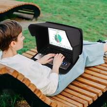 1pc 16-Inch Handheld Dual-Use Foldable Sunshade, Scratch-Resistant Waterproof, Rectangular Multi-Compartment, Suitable For Outdoor Travel Business Laptop Sunshade Storage Bag - Multicolor - View 6