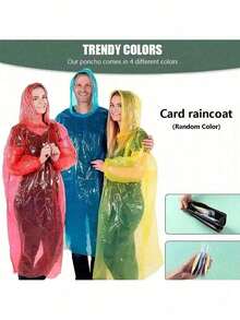 Disposable Pocket Raincoat, Disposable Thickened Raincoat With Windproof Hood, Portable Waterproof Rain Poncho, Suitable For Travel And Outdoor Activities - Transparent Disposable Storage Bag, Suitable For School Use, Can Be Used As Learning Supplies. - Multicolor - View 7