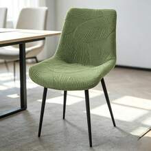 1pc Jacquard Dining Chair Cover, Elastic Washable Curved Back Chair Slipcover, Suitable For Wedding And Banquet - Chair Covers - View 8