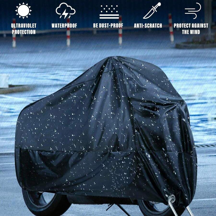 摩托車/自行車/電動滑板車防護罩－防水、防塵、抗紫外線且防雪，黑色摩托車配件，適用於大多數摩托車與自行車