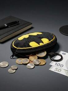 Batman X Joivida 1個聯名3D毛絨吊飾鑰匙圈，黑黃配色，橢圓形酷圖標設計，適用於包包、鑰匙、書包，適合青少年與成人，生日或週年紀念的獨特禮物 - 黑色 - 查看 1