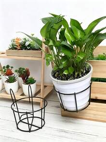 Fashionable Round Metal Hanging Planter, Suitable For Balcony, Garden And Indoor Decoration, Can Be Used To Grow Succulents And Green Plants On Hanging Rack - Multicolor - View 2