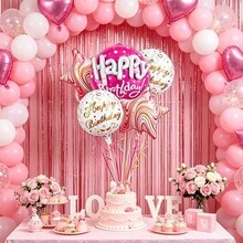 5pcs Creative 3D Happy Birthday Letter & Star Balloon Set, Birthday Party Foil Balloons - Balloon - View 7