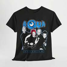 Camiseta Aqua Band de los 90: Camiseta de Música Retro - Unisex de Algodón Grueso - Negro - Ver 7