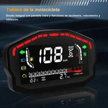 Velocímetro Digital Universal para Motocicleta Tablero Multifuncional con Iluminación LED Repuesto Instrumentos Conducción Diaria Preciso y Fácil Instalación - Negro1 - Ver 4