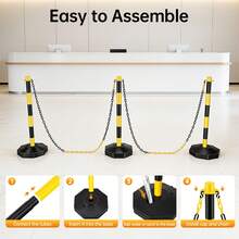 6-Pack Adjustable Traffic Cones, Crowd Control Bollards With Water And Sand-Fillable Base For Construction Sites, Parking Lots, And Road Closures - A - View 2