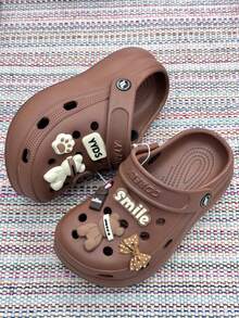 Children's Platform Flip-Flops With Randomly Selected Pendant - Lightweight, Comfortable, Odorless, 100% EVA - Maroon - View 2