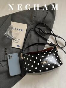 1件高級小眾設計女款手提包 方盒包 盒子造型包 斜跨小包 - 黑色 - 查看 5