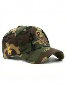 1pc Men's Jesus Cross Trucker Hat, Embroidered Baseball Cap, Street ...