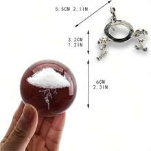 2pcs 60mm (2.3 Inch) 3D Laser Engraved Lightning Cloud Crystal Ball With Base, Engraved Glass Paperweight, Home And Party Desktop Decor Feng Shui Ornament - Multiple Styles - View 4