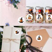 502 Pcs/Roll Halloween Element Animal Pattern Stickers, 10 Assorted Styles, Gift Wrapping Labels, Scrapbooking Stickers, Planner Gift Wrapping, Paper Craft Decoration, Party Gifts, Gift Box Decoration And Reward Stickers - Multicolor - View 5