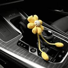 Cute Knitted Flower Car Interior Gear Shift Cover, Soft Plush Car Gear Lever Protector, All-Season Universal, Women's And Girls' Car Interior Decoration Accessory - Multicolor - View 11