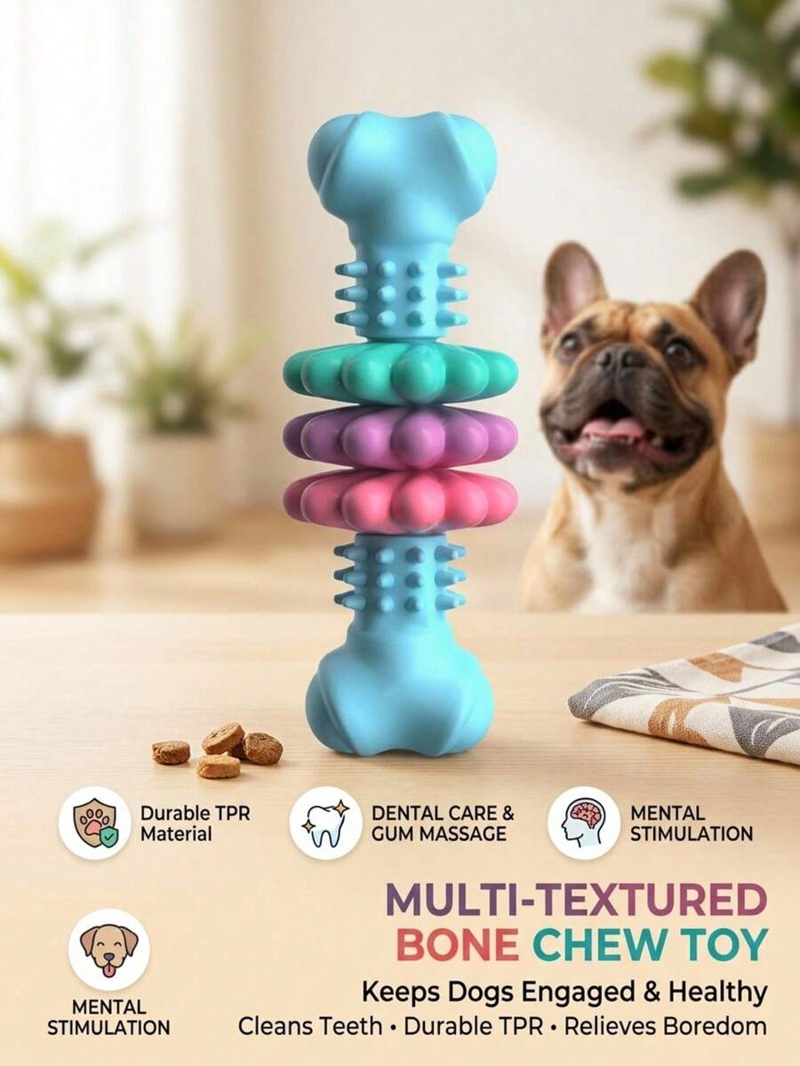 PETSIN 这款耐用的狗狗磨牙玩具专为喜欢咀嚼的狗狗设计,采用坚韧的热塑性橡胶制成,带有几何图案,可以清洁牙齿,训练狗狗的咀嚼能力,适合小型和中型犬,还可以缓解狗狗的无聊和破坏性咀嚼行为,是节日送礼佳品。 - 彩色 - 查看 1