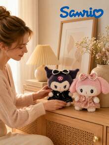 SANRIO 1件 25cm/9.8in 毛絨娃娃，可愛時尚洋裝填充娃娃，柔軟聚酯纖維收藏禮品，1件卡通人物，適合房間裝飾、汽車裝飾與女孩 - 彩色 - 查看 5