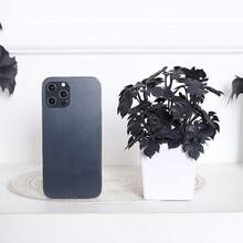 1/2 Pot 7inch (H) Artificial Monstera Leaf Black Planter Home Halloween Party Desktop Scene Decoration Ornament - Black - View 6