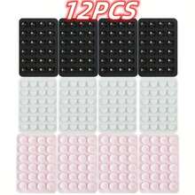 12pcs Silicone Suction Cup Phone Grip Stickers, Stable Adhesion, Suitable For Bathroom, Makeup, Bedside, Driving Navigation, Compatible With IPhone, Android Phones, Practical Gift For Friends - Multicolor - View 20