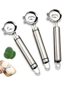 Set di 3/1 pezzi di cucchiai per sbucciare a forma di cactus in acciaio inossidabile, pelapatate multifunzione per frutta e verdura, sbucciatore a , scavatrici, utensile da cucina con manico lungo e foro per appendere, adatto per la cucina domestica e del ristorante - Argento - Visualizzare 8