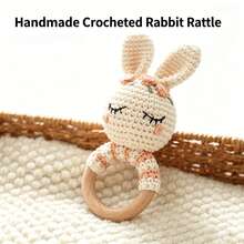 Handmade Crochet Baby Rattle Toy, 3D Cute Design, Rich Details, Built-In Crisp Bell, Attracts Baby's Attention, Exercises Baby's Auditory Development, Supports Sensory Enlightenment. A Heartwarming Choice For New Moms' Gifts, Newborn Souvenirs, Christmas, Easter And Other Holidays - Multicolor - View 8