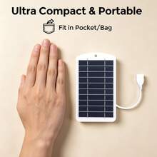 2V 5W Mini Portable Solar Panel Module, Polycrystalline Silicon Solar Panel, Suitable For Outdoor Camping, Hiking, DIY Project Power Supply - White - View 9