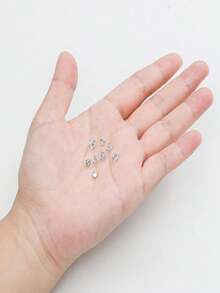 Set 20 Buah Penjepit Dermal Minimalis, Perhiasan Tindik Dermal Multi-Bentuk AAA+ Berulir Internal dari Baja Tahan Karat Bedah untuk Pria dan Wanita - Perak - View 7