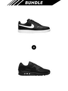 Nike [Bundle] Court Vision Court Vision Men's Sneakers Black/Black/White DH2987-001 + Air Max Air Max 90 Men's Shoe Black CN8490 - Black+Black - View 1