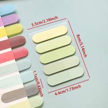100sheets Transparent Sticky Notes Self-Adhesive Bookmarks Annotation Reading Book Transparent Labels Cute Stationery Back To School Must Have - one-size - View 19