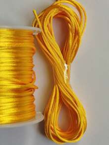 Silk Thread Satin Cord 2mm - 5 Meters Various Colors - 黃色 - 查看 1