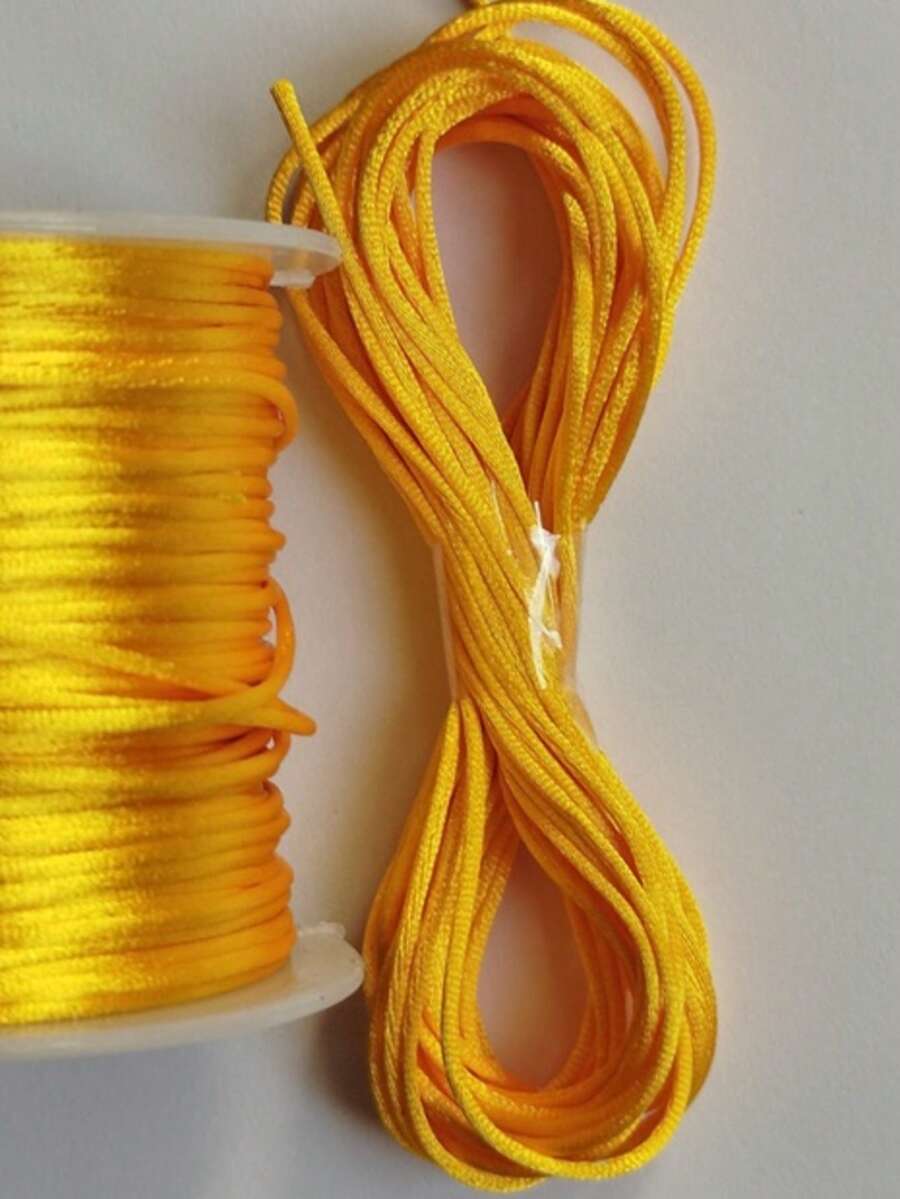 Silk Thread Satin Cord 2mm - 5 Meters Various Colors - 黃色 - 查看 1