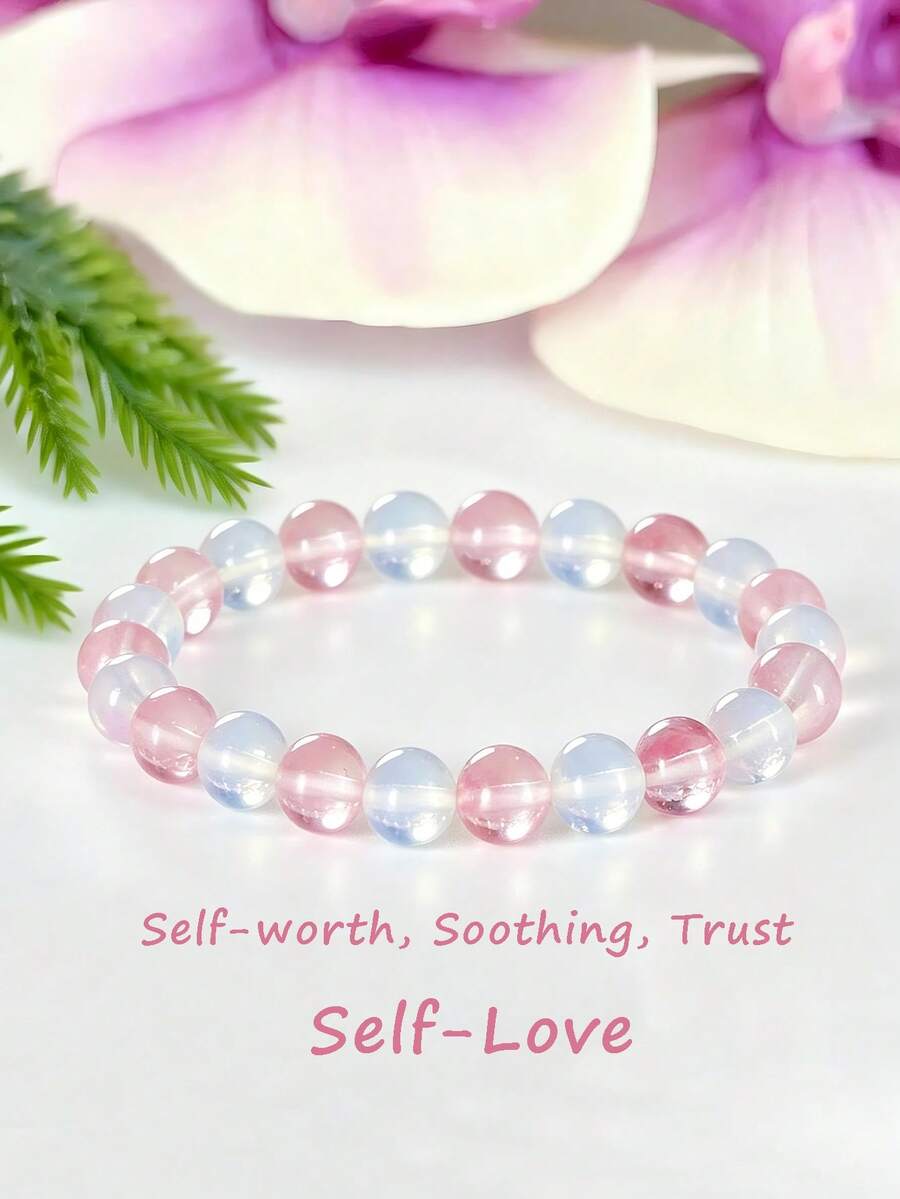 1pc Boho Style Self-Love Bracelet, Opal And Watermelon Crystal Trust ...