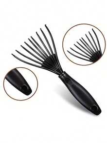 4pcs Mini Hair Comb Cleaner Set - Portable Comb Cleaning Tool, Easily Remove Hair And Dust, Professional Hair Care Accessory, Suitable For Home And Salon - Black - View 5