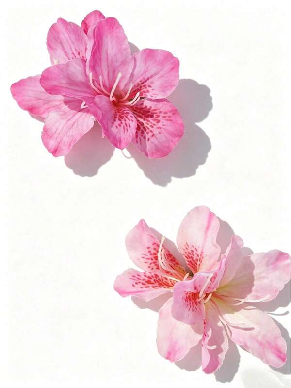 2 Pcs Pink Flower Hair Clips Hibiscus Hawaiian Hair Pins Floral Tropical Hair Accessories For Women Girls Summer Beach Party Vacation Styling