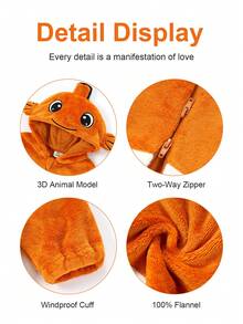 1Pc Baby Cartoon Animal Pattern Flannel Comfortable And Cute Autumn And Winter Products,Suitable For Everyday Use - Multicolor - View 11