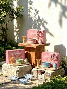 Petal Raku Matcha Tea Set, Multiple Colors Available, Complete Matcha Whisk And Bowl Set, Japanese Tea Ceremony Practice And Matcha Workshop Tools, Suitable For Garden Camping, Balcony Tea Time, Coffee Shop And Dessert Shop Use, Wedding Favors, Birthday Gifts, Random Color And Style - Color: Random - View 7
