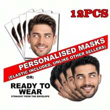 1/36pcs Personalized Photo Masks – DIY Or Ready To Wear – Customized Set Suitable For Bachelor Party, Birthday Party, Back To School, Unique Gift, Photo Booth Props - Multicolor - View 23