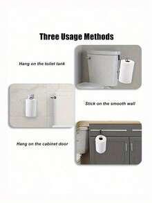 Modern Style Toilet Paper Holder - Durable Metal Wall-Mounted Toilet Paper Storage Rack - 3-Roll Capacity Bathroom Storage Rack - Simple No-Installation Toilet Paper Holder - Multicolor - View 4