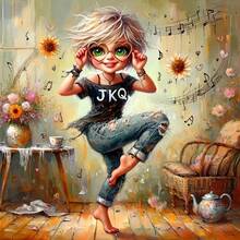 1PC DIY 5D Diamond Painting Kit Cute Girl Pattern - Round Full Drill Art Mosaic Craft, Home Wall Decor, Unframed - No Frame - View 7
