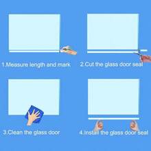 2 Packs Frameless Pivot Shower Door Side Seal Strip 3/8 Inch (10mm) Glass, 80 Inches Vertical Polycarbonate H-Jamb 180 Degree 80" Long (2 Seals 3/8" Glass Pivot Door) - 2 Seals 80" for 3/8" Glass - View 5