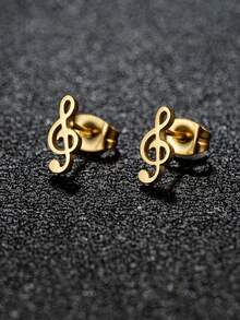 1pair Fashionable High Treble Clef Shaped Earrings For Women - GED191 - View 12