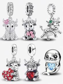 1pc Lucky Highland Cow Pendant Suitable For Women's Bracelet Bangle DIY Jewelry Making And Daily Matching - Beads 1 - View 1