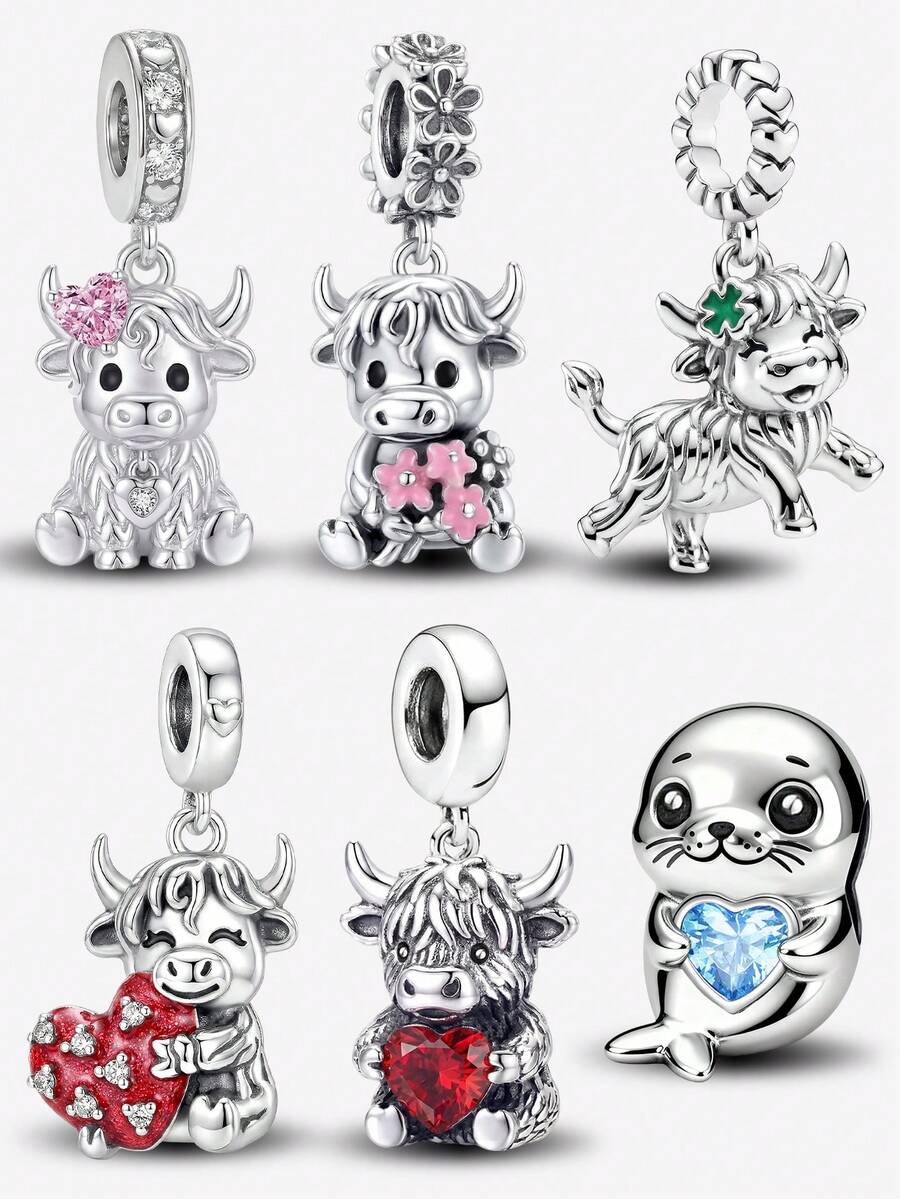 1pc Lucky Highland Cow Pendant Suitable For Women's Bracelet Bangle DIY Jewelry Making And Daily Matching - Beads 1 - View 1