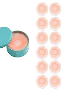 2/6/12pcs Women's Nipple Covers, Reusable Invisible Self-Adhesive Silicone Nipple Covers With Travel Storage Box - Multicolor - View 12
