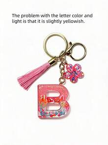 Colorful Flower Pendant Keychain, Suitable For Matching With Bags - Pink - View 9