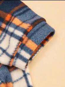 1pc Colorful Plaid Soft Fluffy Pet Hoodie, Cat, Small Dog, Spring And Autumn Item - Royal Blue - View 5